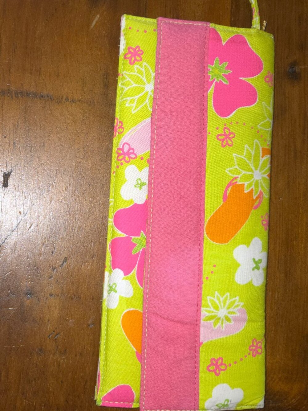 Vtg Lilly Pulitzer Wristlet Palm Beach Lime Green Shocking Pink New NWT
